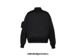 Onitsuka Tiger ropa 4P8D6N379 negro hombres chaqueta de bombardero - Image 2