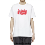 Onitsuka Tiger ropa 4P8D6N388 blanco rojo unisexo camiseta con logo