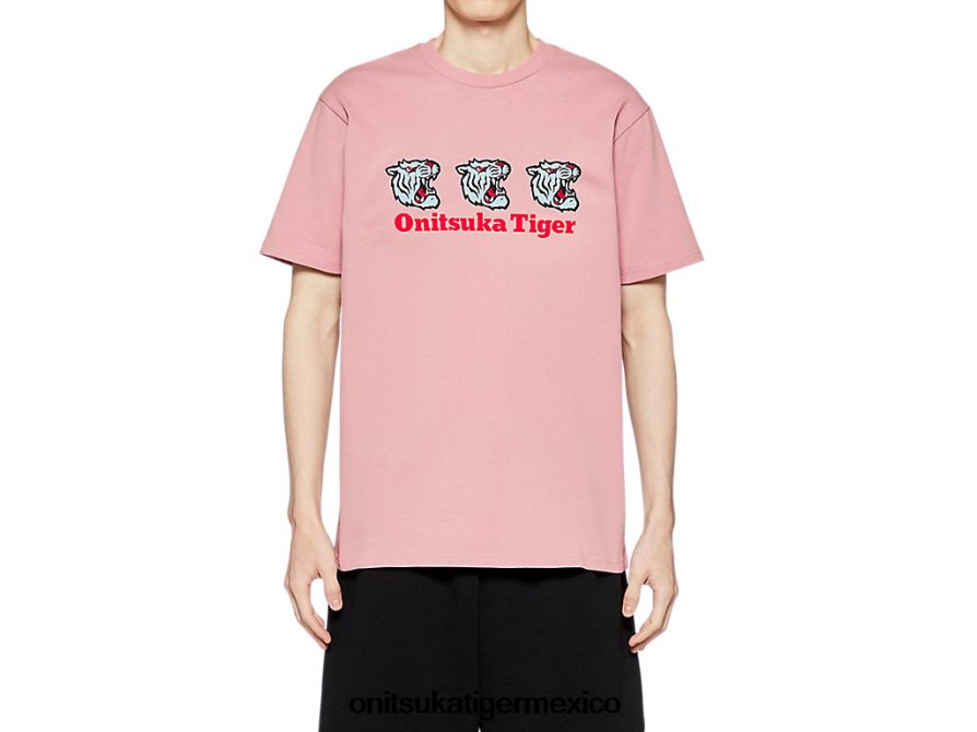 onitsuka_tiger_ropa_4p8d6n391_rosa_claro_unisexo_camiseta_grafica.jpg Onitsuka Tiger ropa 4P8D6N391 Rosa claro unisexo camiseta gráfica - Image 1