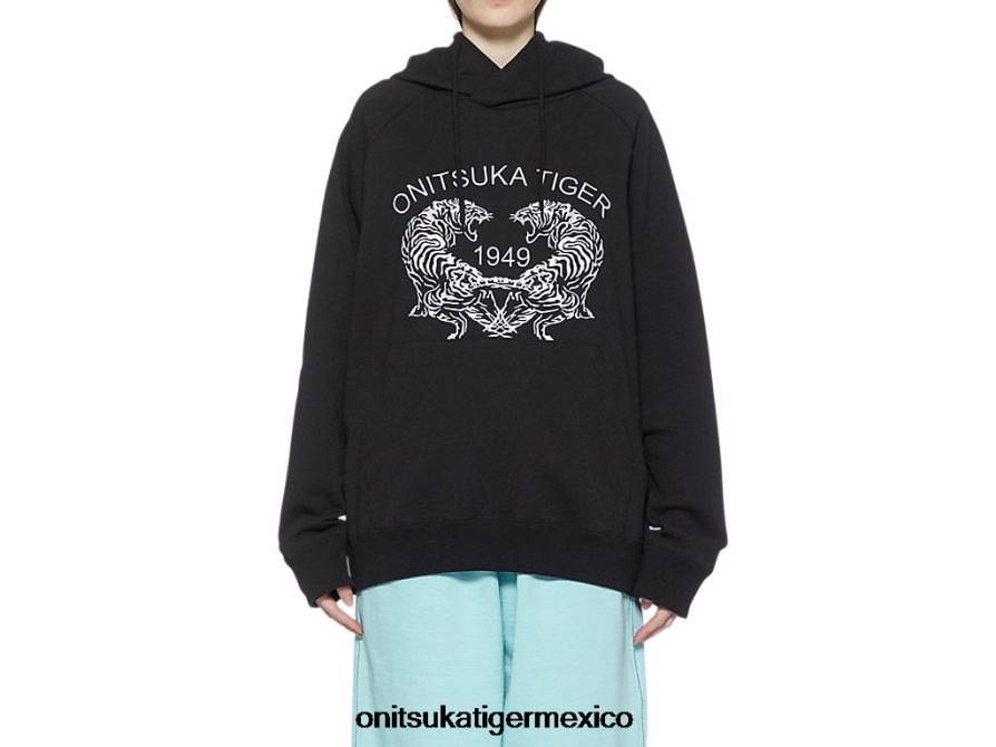 onitsuka_tiger_ropa_4p8d6n392_negro_unisexo_sudadera_con_capucha.jpg Onitsuka Tiger ropa 4P8D6N392 negro unisexo sudadera con capucha - Image 1