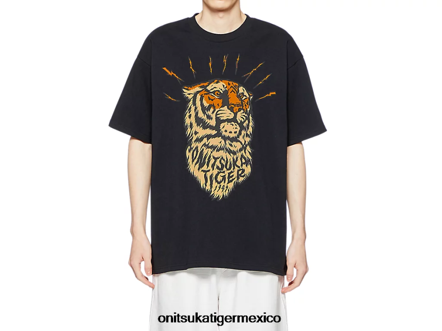 onitsuka_tiger_ropa_4p8d6n395_negro_unisexo_camiseta_grafica.png Onitsuka Tiger ropa 4P8D6N395 negro unisexo camiseta gráfica - Image 1