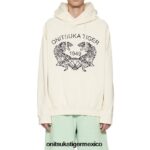 Onitsuka Tiger ropa 4P8D6N398 blanco unisexo sudadera con capucha