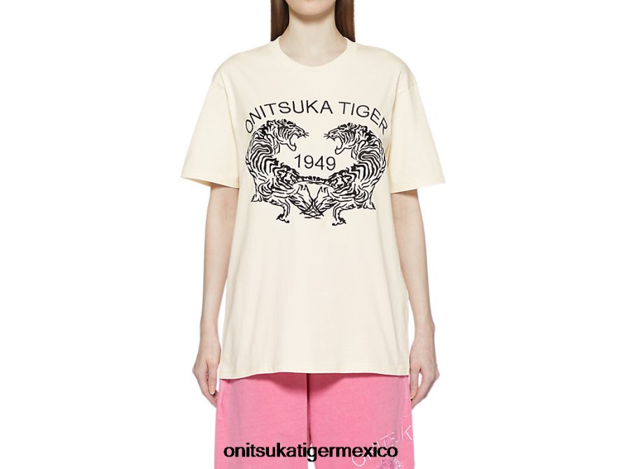onitsuka_tiger_ropa_4p8d6n402_blanco_unisexo_camiseta_grafica.jpg Onitsuka Tiger ropa 4P8D6N402 blanco unisexo camiseta gráfica - Image 1