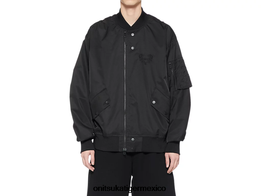 onitsuka_tiger_ropa_4p8d6n415_negro_unisexo_chaqueta_bomber_p.png Onitsuka Tiger ropa 4P8D6N415 negro unisexo chaqueta bomber p - Image 1