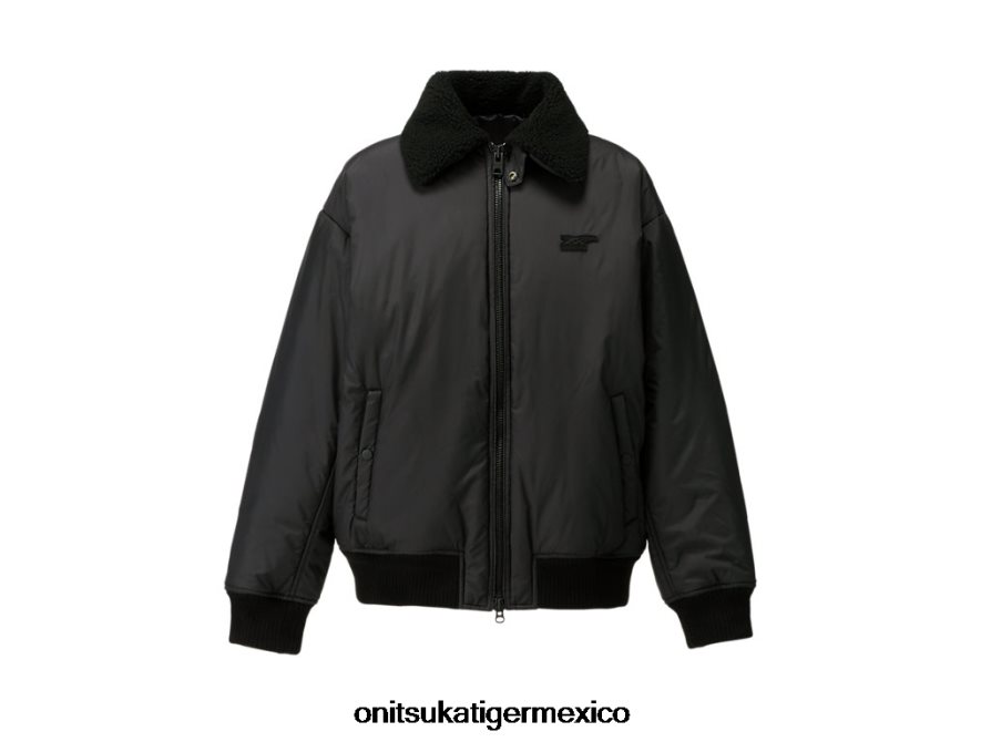 onitsuka_tiger_ropa_4p8d6n420_negro_hombres_cazadora_holgada.jpg Onitsuka Tiger ropa 4P8D6N420 negro hombres cazadora holgada - Image 1
