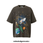 Onitsuka Tiger ropa 4P8D6N435 gris oscuro hombres camiseta gráfica