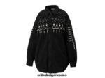 Onitsuka Tiger ropa 4P8D6N448 blanco negro hombres camisa de gran tamaño - Image 5