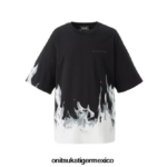 Onitsuka Tiger ropa 4P8D6N454 negro/blanco roto hombres camiseta gráfica ss