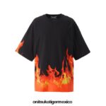 Onitsuka Tiger ropa 4P8D6N465 negro/naranja hombres camiseta gráfica ss