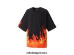 Onitsuka Tiger ropa 4P8D6N465 negro/naranja hombres camiseta gráfica ss - Image 3