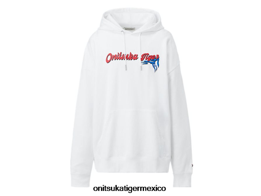 onitsuka_tiger_ropa_4p8d6n478_blanco_unisexo_sudadera_con_capucha.jpg Onitsuka Tiger ropa 4P8D6N478 blanco unisexo sudadera con capucha - Image 1