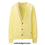 Onitsuka Tiger ropa 4P8D6N480 amarillo claro unisexo cárdigan de punto