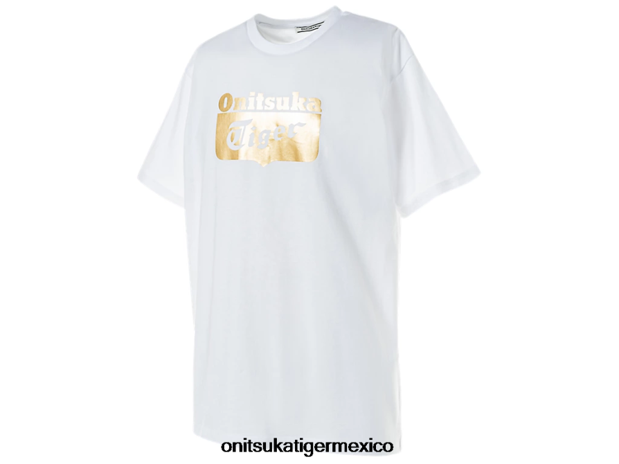 Onitsuka Tiger ropa 4P8D6N482 oro blanco real/rico unisexo camiseta con logo - Image 2
