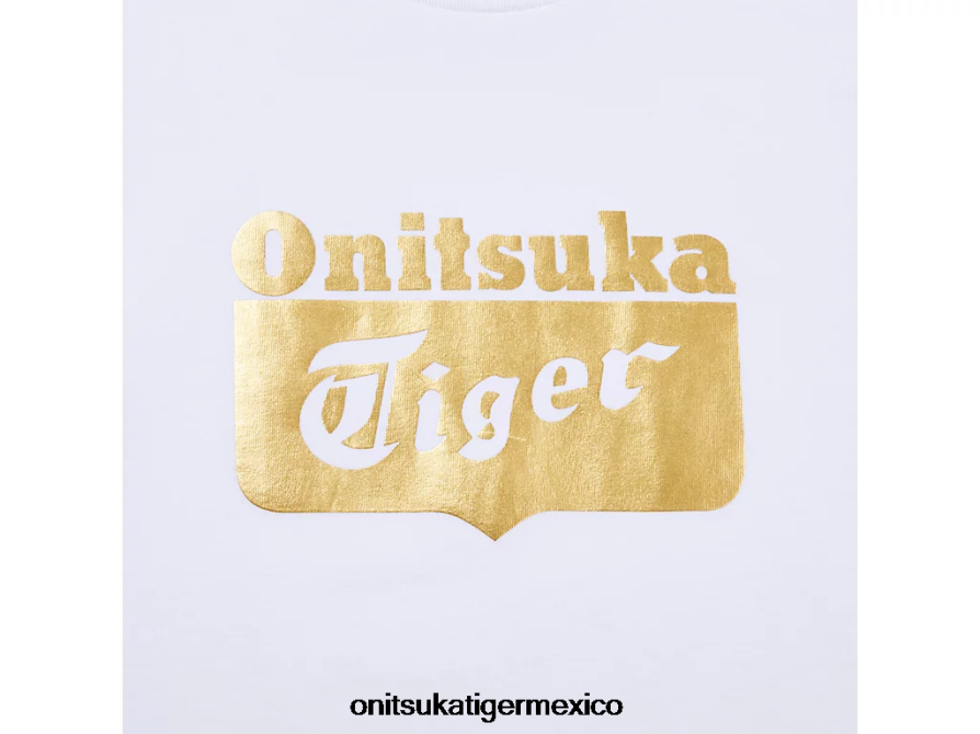 Onitsuka Tiger ropa 4P8D6N482 oro blanco real/rico unisexo camiseta con logo - Image 5