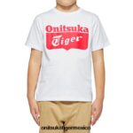 Onitsuka Tiger ropa 4P8D6N660 blanco rojo niños camiseta con logo