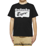 Onitsuka Tiger ropa 4P8D6N661 blanco negro niños camiseta con logo