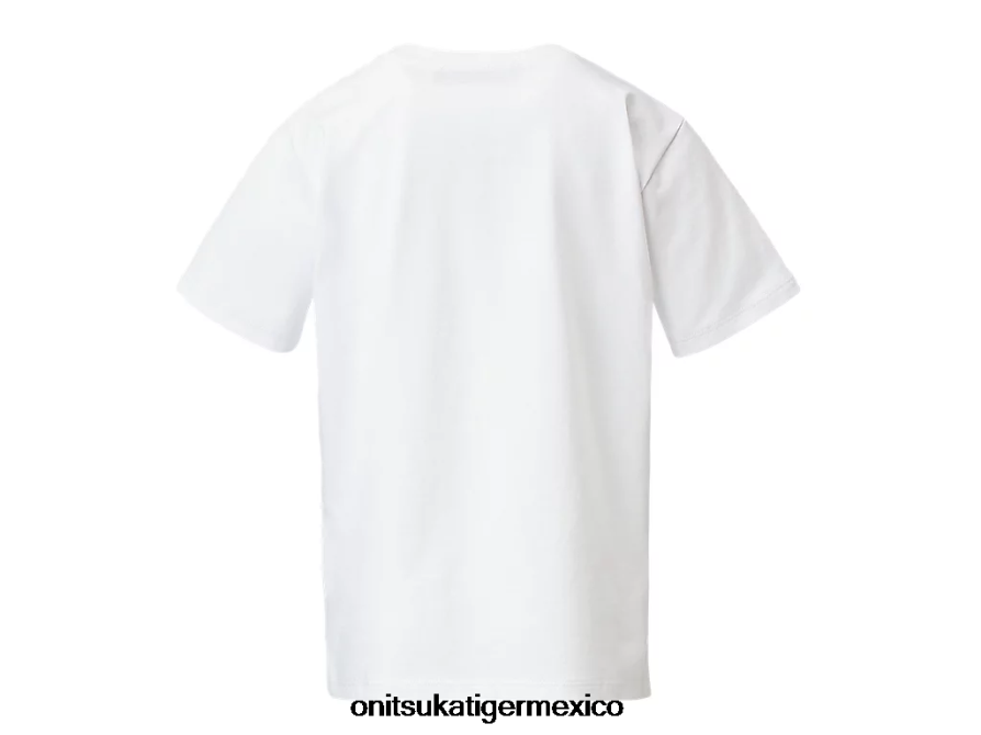 Onitsuka Tiger ropa 4P8D6N669 blanco auténtico/negro de alto rendimiento niños camiseta con logo - Image 2