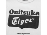 Onitsuka Tiger ropa 4P8D6N669 blanco auténtico/negro de alto rendimiento niños camiseta con logo - Image 6