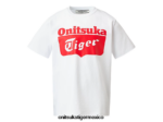 Onitsuka Tiger ropa 4P8D6N670 alerta blanca/roja real niños camiseta con logo