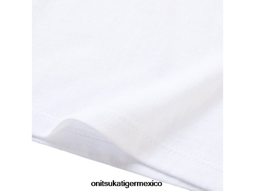 Onitsuka Tiger ropa 4P8D6N672 blanco auténtico/negro de alto rendimiento niños camiseta con logo - Image 3