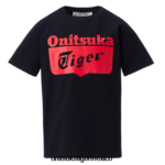 Onitsuka Tiger ropa 4P8D6N673 alerta de rendimiento negro/rojo niños camiseta con logo