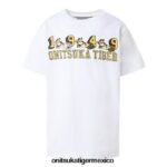 Onitsuka Tiger ropa 4P8D6N675 blanco real niños camiseta gráfica