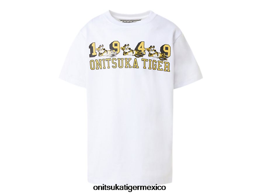 onitsuka_tiger_ropa_4p8d6n675_blanco_real_ninos_camiseta_grafica.jpg Onitsuka Tiger ropa 4P8D6N675 blanco real niños camiseta gráfica - Image 1