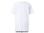 Onitsuka Tiger ropa 4P8D6N677 blanco real/rojo fuego niños camiseta con logo - Image 2