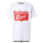 Onitsuka Tiger ropa 4P8D6N677 blanco real/rojo fuego niños camiseta con logo