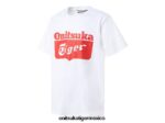 Onitsuka Tiger ropa 4P8D6N677 blanco real/rojo fuego niños camiseta con logo - Image 4