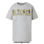Onitsuka Tiger ropa 4P8D6N678 gris pluma niños camiseta gráfica