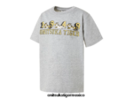 Onitsuka Tiger ropa 4P8D6N678 gris pluma niños camiseta gráfica - Image 4