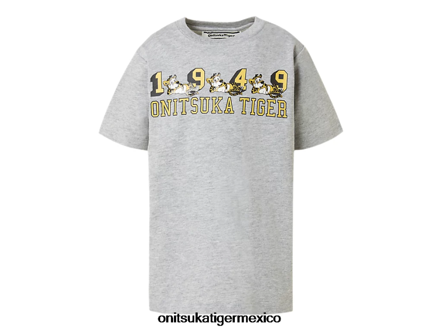 onitsuka_tiger_ropa_4p8d6n678_gris_pluma_ninos_camiseta_grafica.png Onitsuka Tiger ropa 4P8D6N678 gris pluma niños camiseta gráfica - Image 1