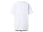Onitsuka Tiger ropa 4P8D6N680 blanco real niños camiseta gráfica - Image 2