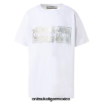 Onitsuka Tiger ropa 4P8D6N680 blanco real niños camiseta gráfica