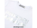 Onitsuka Tiger ropa 4P8D6N680 blanco real niños camiseta gráfica - Image 5