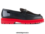 Onitsuka Tiger zapatos 4P8D6N540 negro/rojo clásico mujer poco holgazán