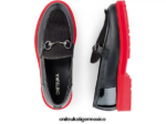 Onitsuka Tiger zapatos 4P8D6N540 negro/rojo clásico mujer poco holgazán - Image 4