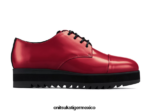 Onitsuka Tiger zapatos 4P8D6N548 rojo remolacha mujer derby