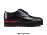 Onitsuka Tiger zapatos 4P8D6N556 negro/rojo clásico mujer derby
