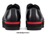 Onitsuka Tiger zapatos 4P8D6N556 negro/rojo clásico mujer derby - Image 5