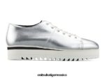 Onitsuka Tiger zapatos 4P8D6N559 plata mujer cordones