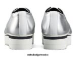 Onitsuka Tiger zapatos 4P8D6N559 plata mujer cordones - Image 4